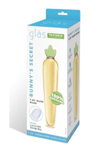 Glas Bunny`s Secret Glass Dildo 7.25in - Yellow/Green
