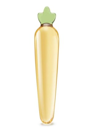 Glas Bunny`s Secret Glass Dildo 7.25in - Yellow/Green