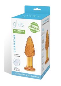 Glas Cornstar 4 Glass Butt Plug - Orange