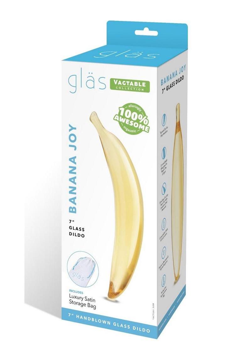 Glas Banana Joy Glass Dildo 7in - Yellow