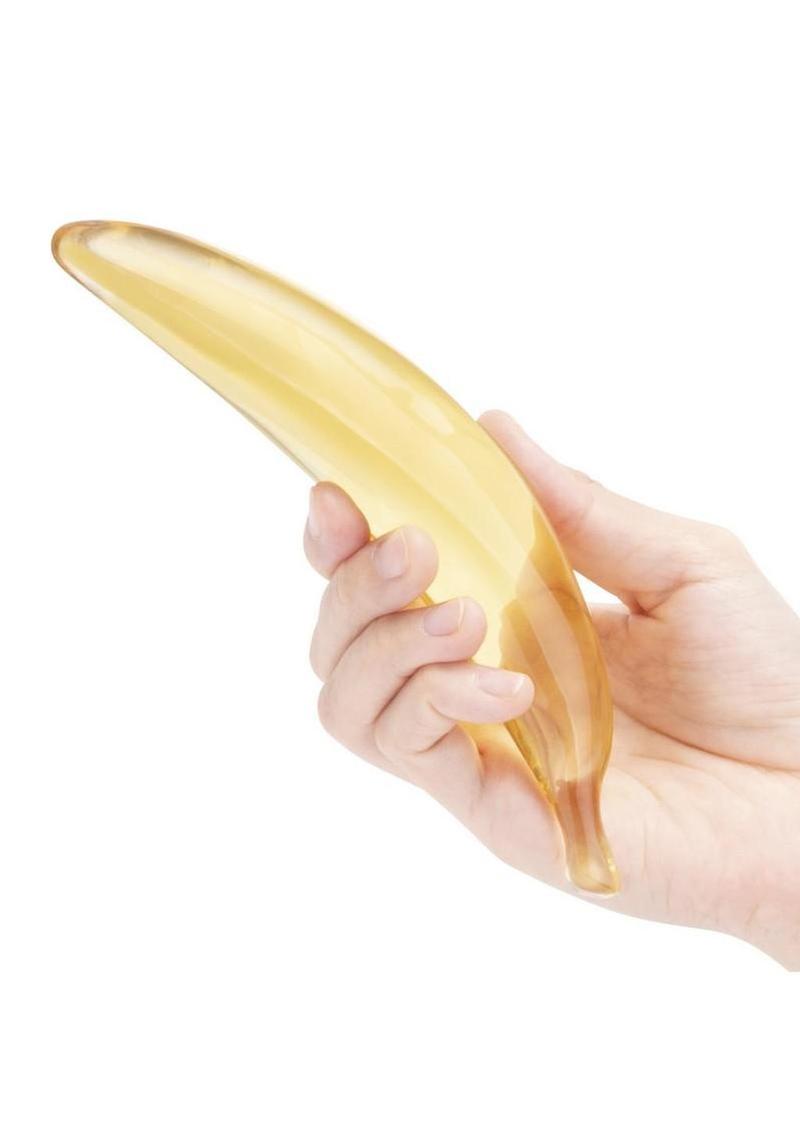 Glas Banana Joy Glass Dildo 7in - Yellow - Image 4