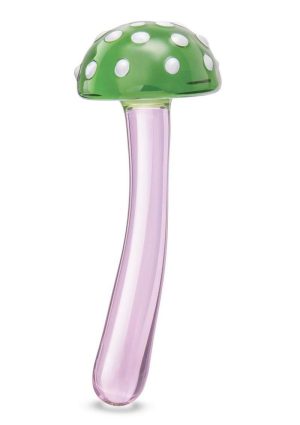 Glas Magic Mushroom Glass Dildo 7.5in - Pink/Green
