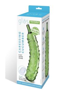 Glas Caressing Cucumber Glass Dildo 8.25in - Green