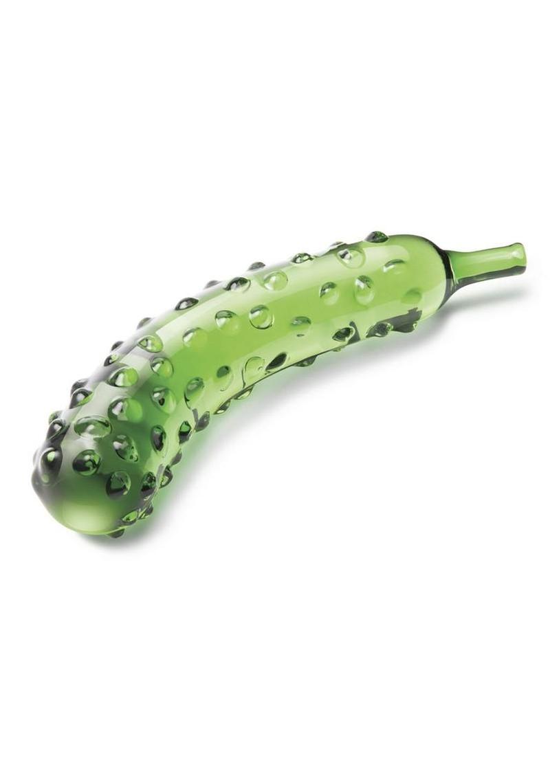Glas Caressing Cucumber Glass Dildo 8.25in - Green - Image 3