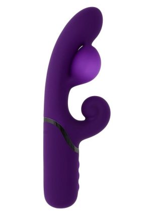 Pleasure Puff Rechargeable Silicone Expandable Dual Vibe - Purple