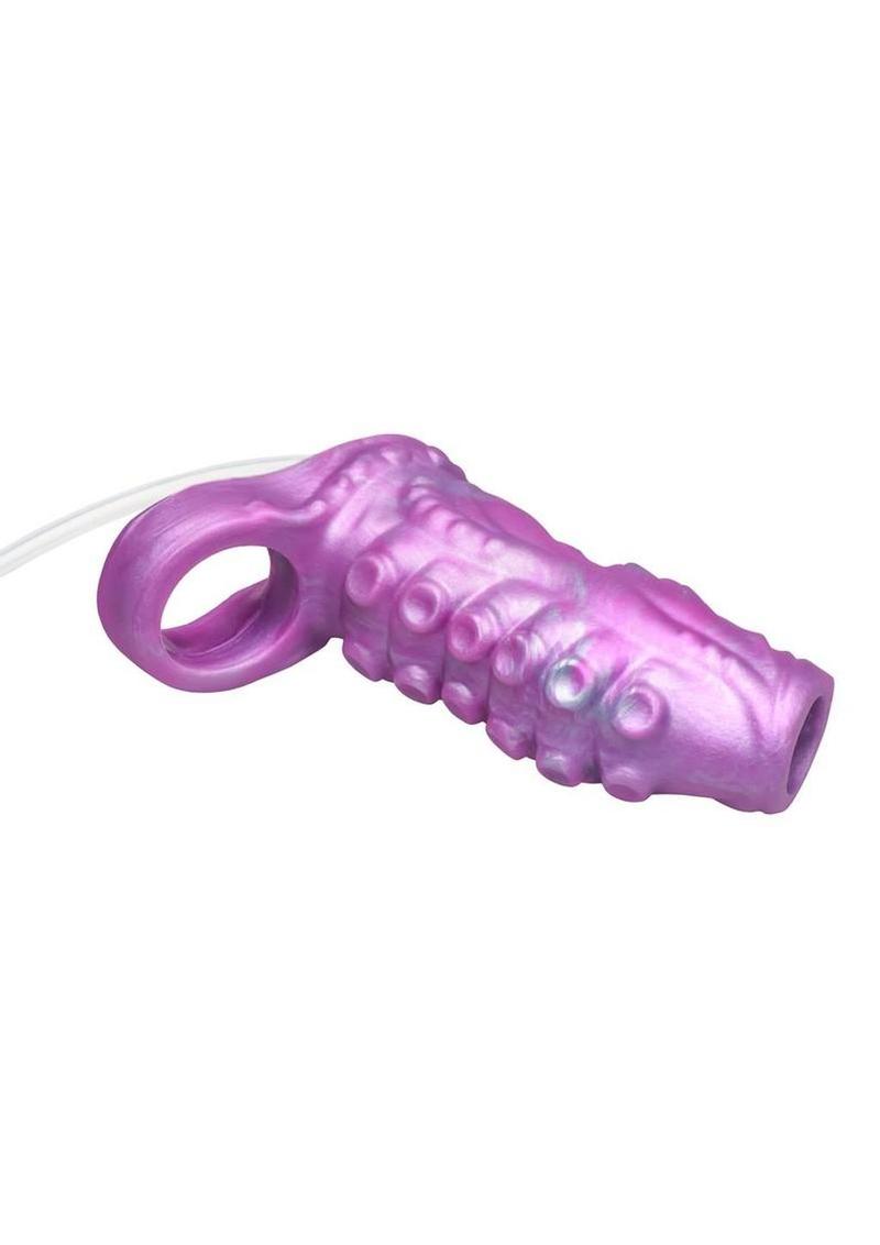 Creature Cocks Tentacle Squirting Silicone Penis Enhancer - Purple - Image 3