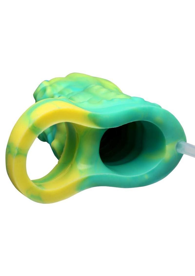 Creature Cocks Tentacle Squirting Silicone Penis Enhancer - Green/Yellow - Image 4