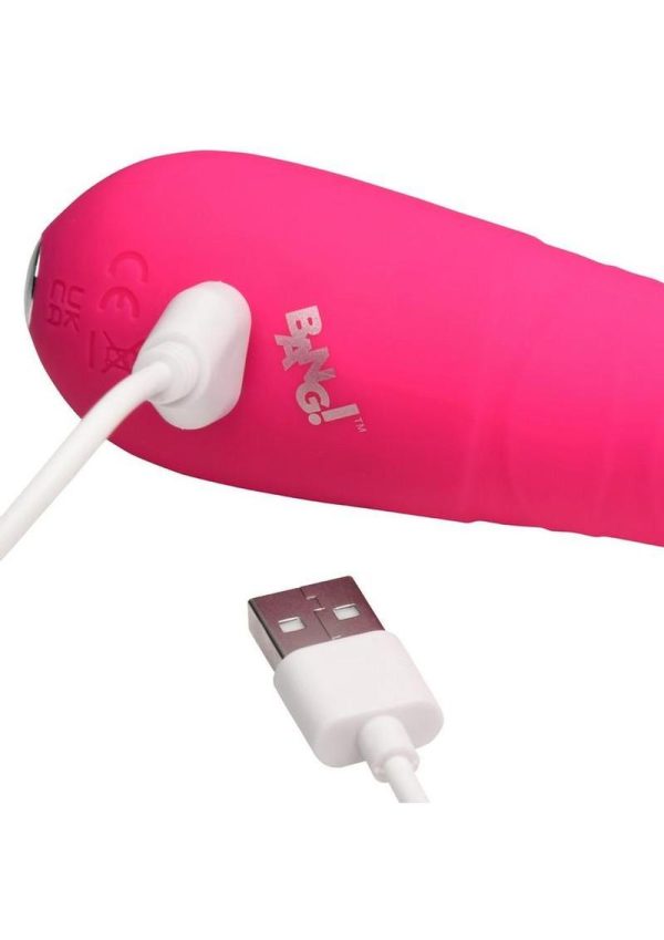 Bang! Thrusting Rechargeable Silicone Vibrator - Pink - Image 4