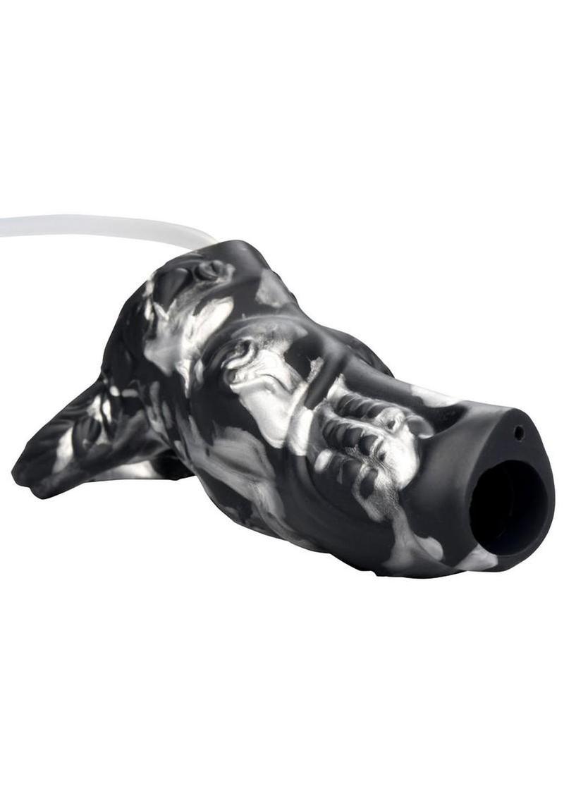 Creature Cocks Night Prowler Squirting Silicone Penis Enhancer - Silver/Black - Image 4