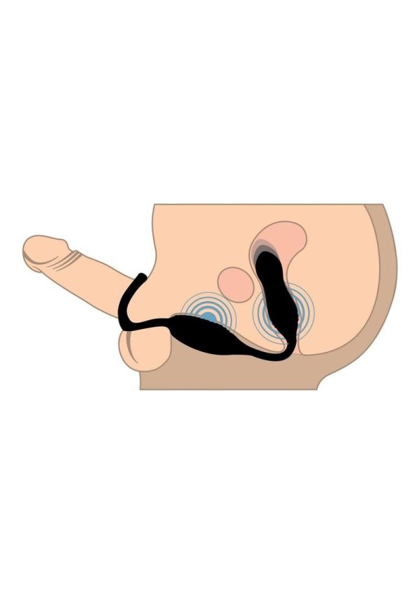 Jock Hyper Thrusting and Vibrating Rechargeable Silicone Anal Plug with C-Ring - Black - Image 4