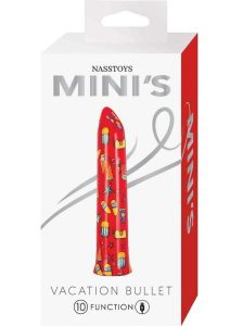 Nasstoys Mini`s Vacation Rechargeable Bullet - Red/Multicolor