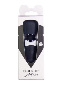 Black Tie Affair Bowtie Silicone Rechargeable Wand - Black/White