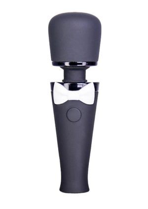Black Tie Affair Bowtie Silicone Rechargeable Wand - Black/White