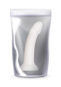 Liquid Silicone Dong with Suction Cup 7in - White