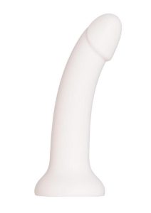 Liquid Silicone Dong with Suction Cup 7in - White