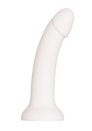 Liquid Silicone Dong with Suction Cup 7in - White