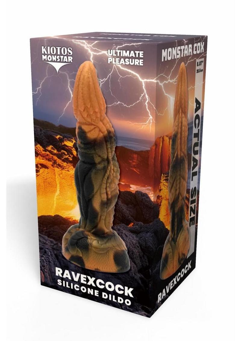 Kiotos Monstar Cox Ravex Silicone Cock with Suction Cup - Gold/Black