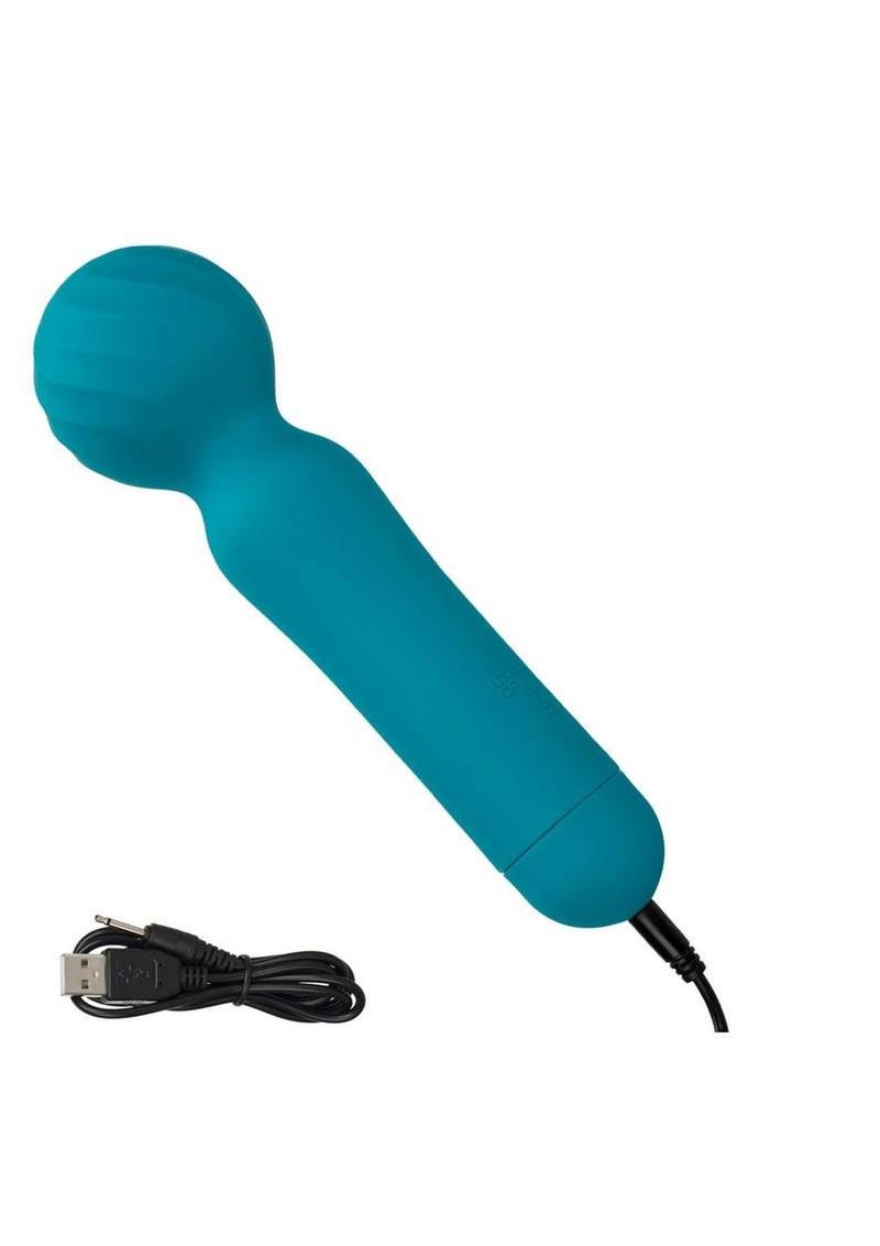Couture Collection Rumble Rechargeable Silicone Wand - Blue - Image 4