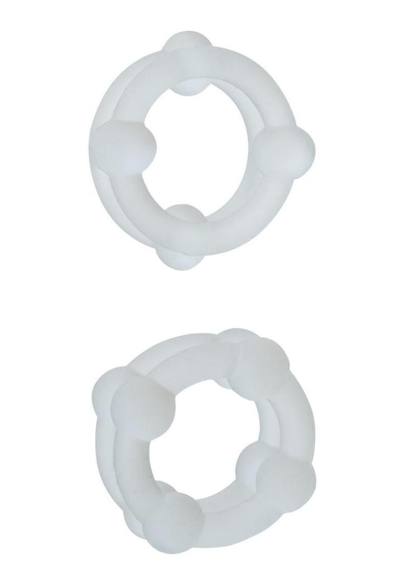 Alpha Liquid Silicone Double Stacker Rings - Clear - Image 3