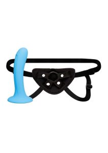 Lux Fetish My First Time Beginners Strap-on and Pegging Set - Black/Blue