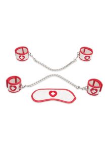 Lux Fetish Naughty Nurse BDSM Set (5pc) - White/Red
