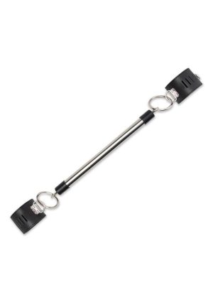 Lux Fetish Spreader Bar With Lockable Cuffs - Black/Silver