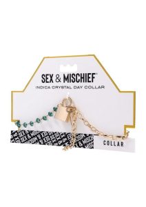 Sex and Mischief Indica Crystal Day Collar - Green/Gold