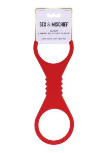 Sex and Mischief Amor Silicone Cuffs - Large - Red