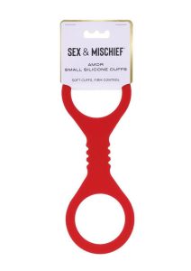 Sex and Mischief Amor Silicone Cuffs - Small - Red