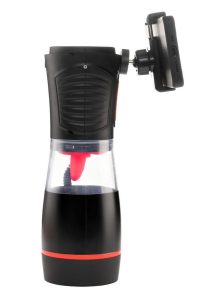 JOCK Blow Job Sucking Licking and Vibrating Rechargeable Masturbator - Black/Red