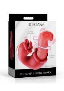 Lickgasm Lick Lasher Rechargeable Silicone Licking Vibrator - Red/Pink