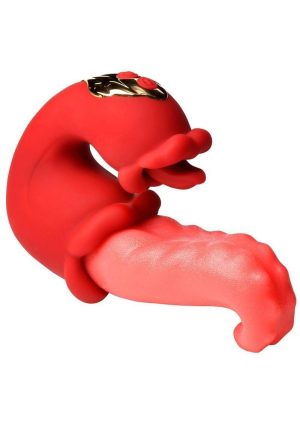 Lickgasm Lick Lasher Rechargeable Silicone Licking Vibrator - Red/Pink