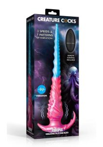 Creature Cock Vibropus Rechargeable Silicone Anal Dildo with Remote Control - Blue/Pink