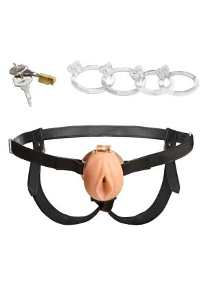 Master Series Pussy Chastity Cage - Vanilla