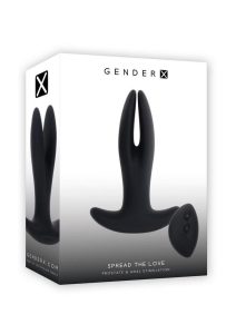 Gender X Spread The Love Rechargeable Silicone Vibrating Anal Plug with Remote Control - Black