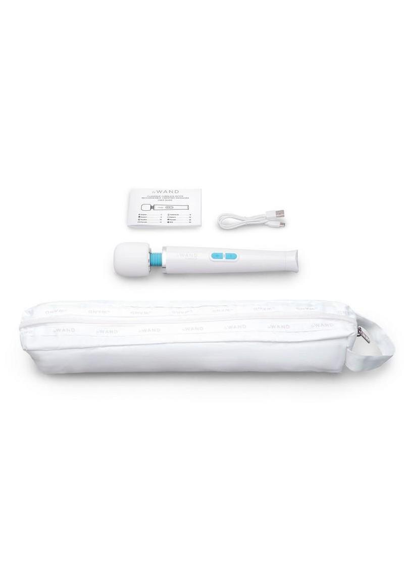 Le Wand Classique Petite Wand Silicone Rechargeable Massager - White - Image 4