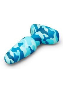 B-Vibe Rimming Plug 2 Rechargeable Silicone Anal Plug - Camo Blue