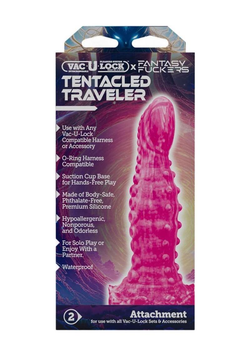 Vac-U-Lock Fantasy Fuckers Tentacle Travel Silicone Dildo - Pink