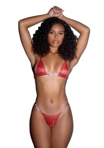 Playboy Twilight Shimmer Bikini Set (2 Piece) - OS - Red