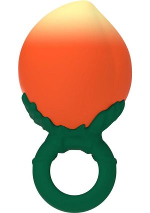Fruity Booty Peach Fuzz Mini Vibrator - Orange/Green