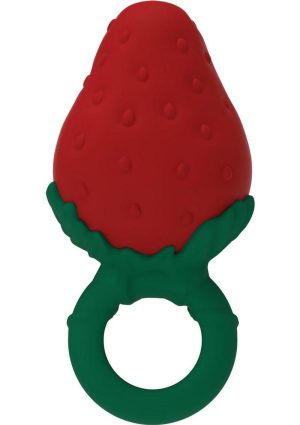 Fruity Booty Berry Buzz Strawberry Mini Vibrator - Red/Green