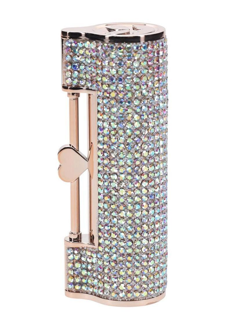 Loveline Diamond Lipstick Rechargeable Silicone Vibrator with Interchangeable Heads - Rainbow - Image 4