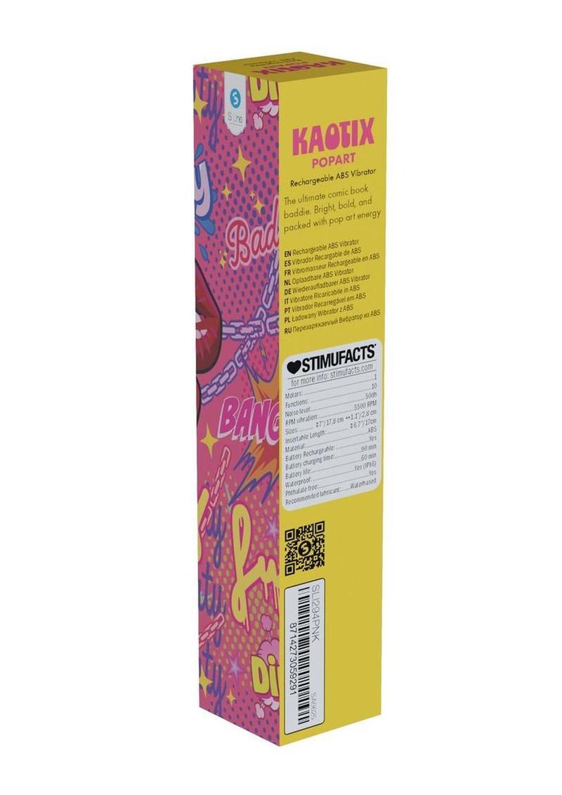 S-Line Kaotix Pop Art Rechargeable Vibrator - Pink - Image 3