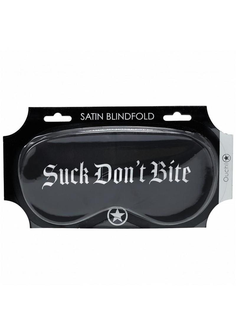 Ouch! Suck Don`t Bite Printed Satin Mask - Black