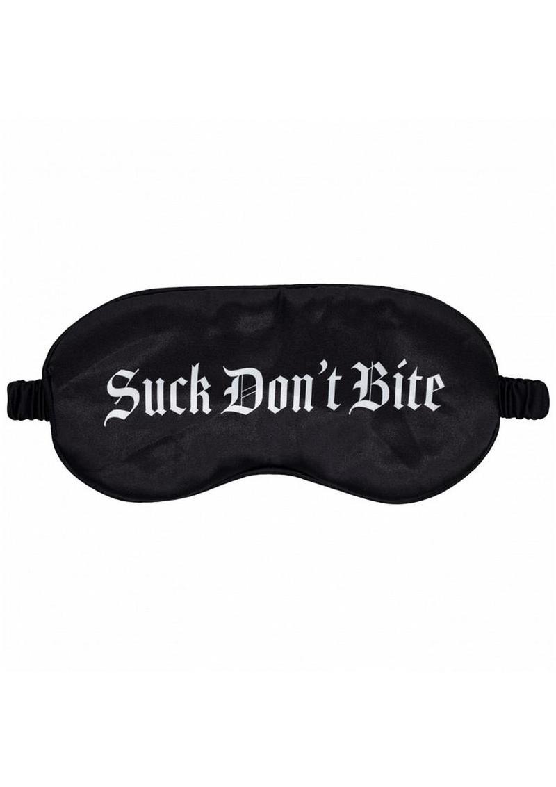 Ouch! Suck Don`t Bite Printed Satin Mask - Black