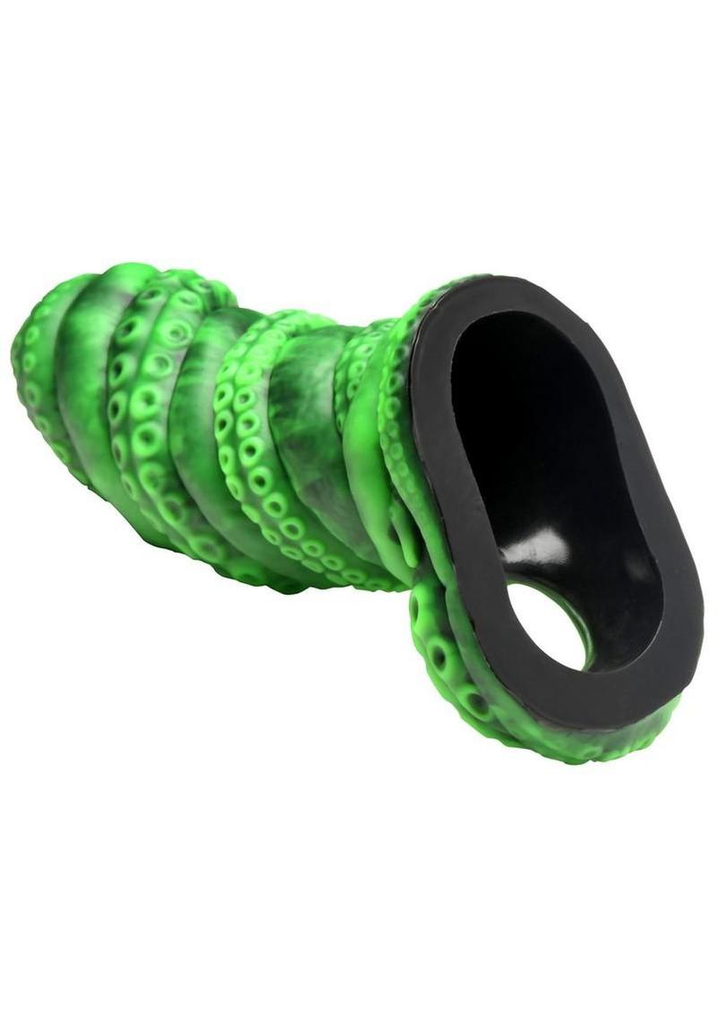 Creature Cocks Tenta Girth Silicone Penis Enhancer - Green/Black - Image 4