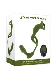 Zero Tolerance Prostate Power Pack Rechargeable Silicone Anal Vibrator with Remote - Green