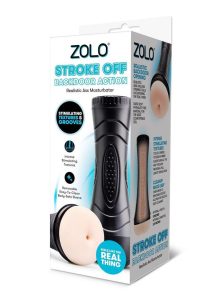 Zolo Stroke Off Backdoor Action Stroker - Vanilla/Black