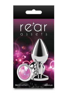 Rear Assets Silver Anal Plug - Medium - Pink Gem