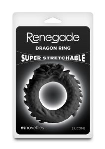 Renegade Dragon Silicone Cock Ring - Black